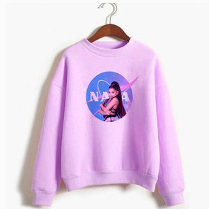 Ariana Grande Crewneck Space Sweathirt Women 7 Rings Sweatshirts Imagine Long Sleeve Music Clothes Top Womens Hoodies Pullover