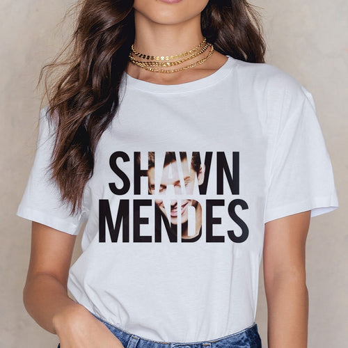 Shawn Mendes Funny Printed T Shirts Women Harajuku Ullzang Fashion T-shirt 90s Graphic Funny Print Tshirt Summer Top Tees Female