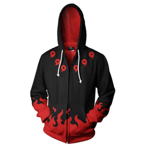 Anime Naruto Hoodie 4th 7th Hokage Uzumaki Naruto Uchiha Sasuke Hatake Kakashi Ootutuki Zipper Coat Tops Thin Hoodies Sweatshirt