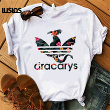 Load image into Gallery viewer, Dracarys GAME OF THRONE Female T Shirt Women Summer 2019 Dragon Print Tshirt White Casual Plus Size Streetwear Fashion T-shirts